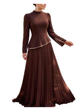 Plus Size Formal Evening Gown Rhinestone Puff Sleeve Corset Dress